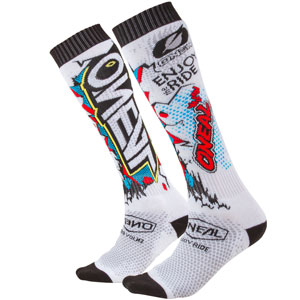 O'Neal Pro MX Print Socks Villain - White