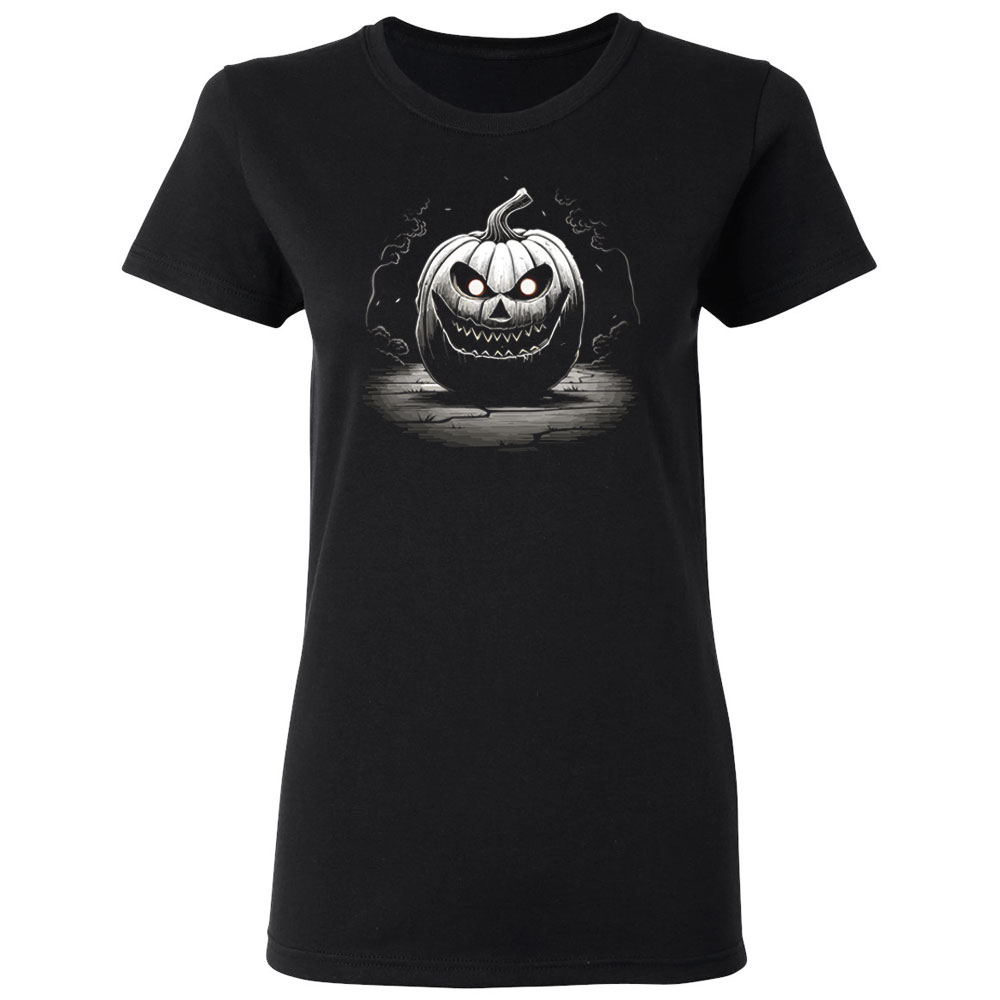 MX Outfit T-shirt Halloween Evil Jack-O-Lantern Pumpkin - Women