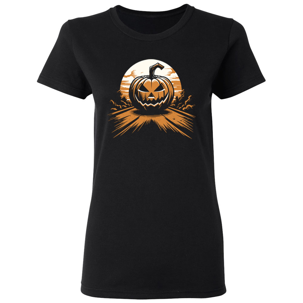 MX Outfit T-shirt Halloween Rolling Jack-O-Lantern Pumpkin - Women